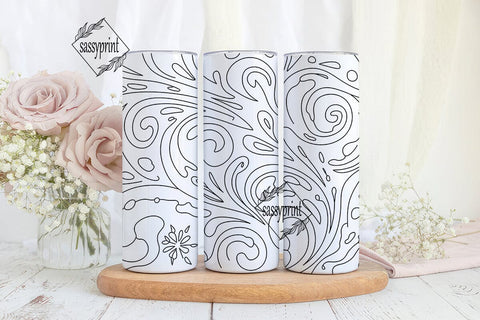 Winter Frost Snowflake 20oz Tumbler Wrap Sublimation sassyprint 