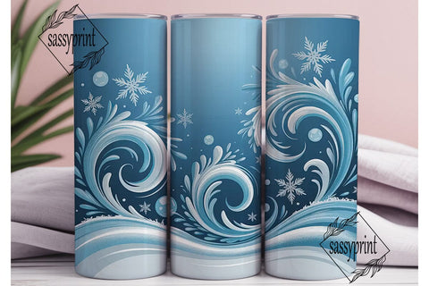 Winter Frost Swirl 20oz Tumbler Wrap Sublimation sassyprint 