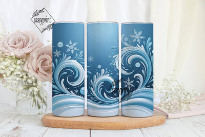 Winter Frost Swirl 20oz Tumbler Wrap Sublimation sassyprint 