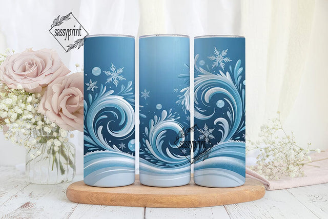 Winter Frost Swirl 20oz Tumbler Wrap Sublimation sassyprint 