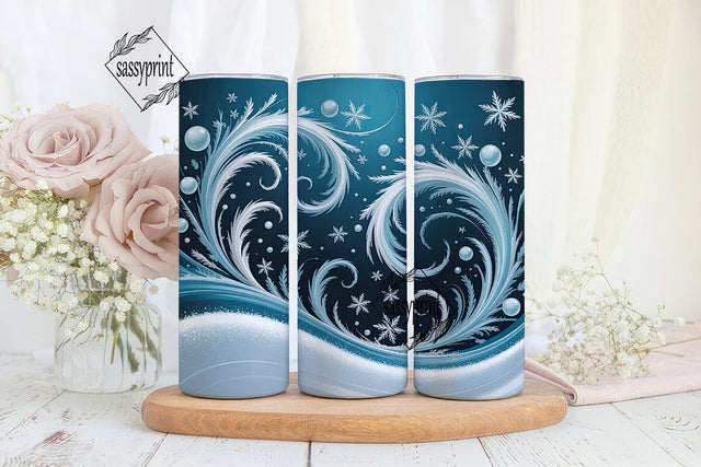 Winter Frost Swirl 20oz Tumbler Wrap Sublimation sassyprint 