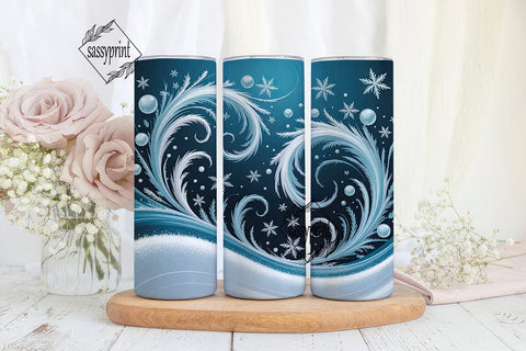 Winter Frost Swirl 20oz Tumbler Wrap Sublimation sassyprint 