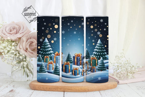 Winter Gift Boxes Night 20oz Tumbler Sublimation sassyprint 