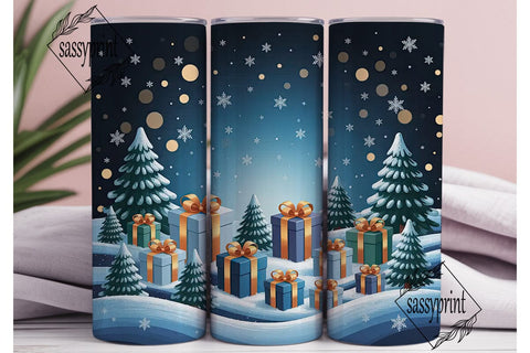 Winter Gift Boxes Night 20oz Tumbler Sublimation sassyprint 
