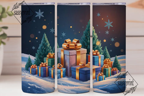 Winter Gift Boxes Night 20oz Tumbler Sublimation sassyprint 