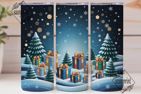 Winter Gift Boxes Night 20oz Tumbler Sublimation sassyprint 