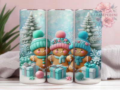 Winter Gingerbread Family Tumbler, Holiday Cookie Wrap, Gingerbread Sublimation Design, 20oz Christmas Cookie Tumbler, Festive Gingerbread Art, Seasonal Cookie Mug, Whimsical Holiday Cup Sublimation Li Zamperini 