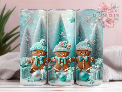 Winter Gingerbread Family Tumbler, Holiday Cookie Wrap, Gingerbread Sublimation Design, 20oz Christmas Cookie Tumbler, Festive Gingerbread Art, Seasonal Cookie Mug, Whimsical Holiday Cup Sublimation Li Zamperini 