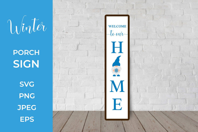 Winter Gnome Porch Sign. Welcome Vertical Front Sign SVG SVG LaBelezoka 