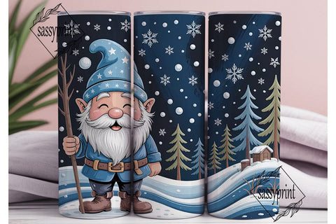Winter Gnome Snow Scene 20oz Tumbler Sublimation sassyprint 