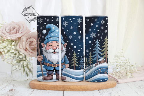 Winter Gnome Snow Scene 20oz Tumbler Sublimation sassyprint 