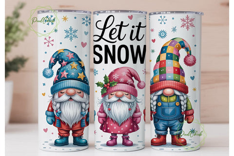 Winter Gnomes Snowflakes 20oz Tumbler Sublimation PixelChick 