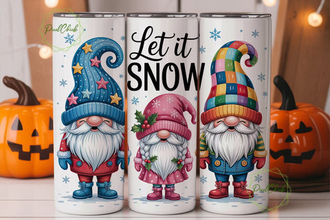 Winter Gnomes Snowflakes 20oz Tumbler Sublimation PixelChick 