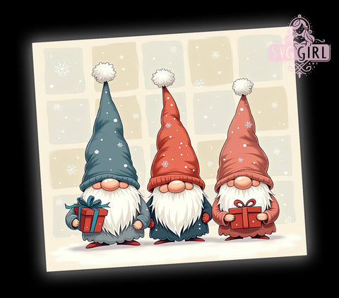 Winter Gnomes Tumbler, Snowflake Tumbler Wrap, 20oz Sublimation Design, Digital Download, Christmas Gnome Print, Holiday Decor, Cute Gnome Tumbler Sublimation SvggirlplusArt 