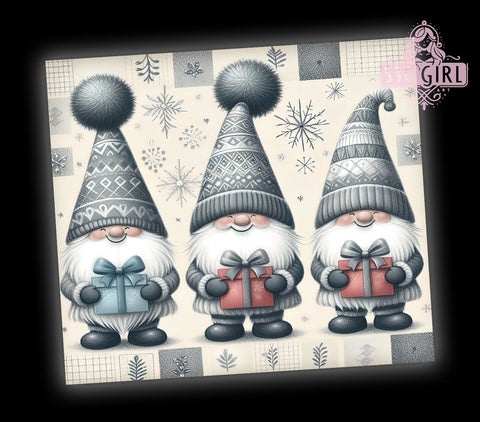 Winter Gnomes Tumbler, Snowflake Tumbler Wrap, 20oz Sublimation Design, Digital Download, Christmas Gnome Print, Holiday Decor, Cute Gnome Tumbler Sublimation SvggirlplusArt 