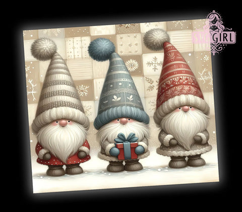 Winter Gnomes Tumbler, Snowflake Tumbler Wrap, 20oz Sublimation Design, Digital Download, Christmas Gnome Print, Holiday Decor, Cute Gnome Tumbler Sublimation SvggirlplusArt 