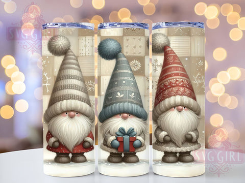 Winter Gnomes Tumbler, Snowflake Tumbler Wrap, 20oz Sublimation Design, Digital Download, Christmas Gnome Print, Holiday Decor, Cute Gnome Tumbler Sublimation SvggirlplusArt 