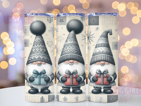Winter Gnomes Tumbler, Snowflake Tumbler Wrap, 20oz Sublimation Design, Digital Download, Christmas Gnome Print, Holiday Decor, Cute Gnome Tumbler Sublimation SvggirlplusArt 