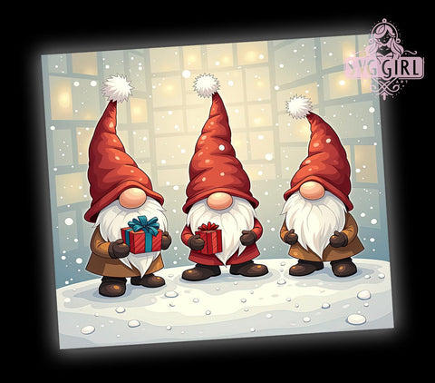 Winter Gnomes Tumbler, Snowflake Tumbler Wrap, 20oz Sublimation Design, Digital Download, Christmas Gnome Print, Holiday Decor, Cute Gnome Tumbler Sublimation SvggirlplusArt 