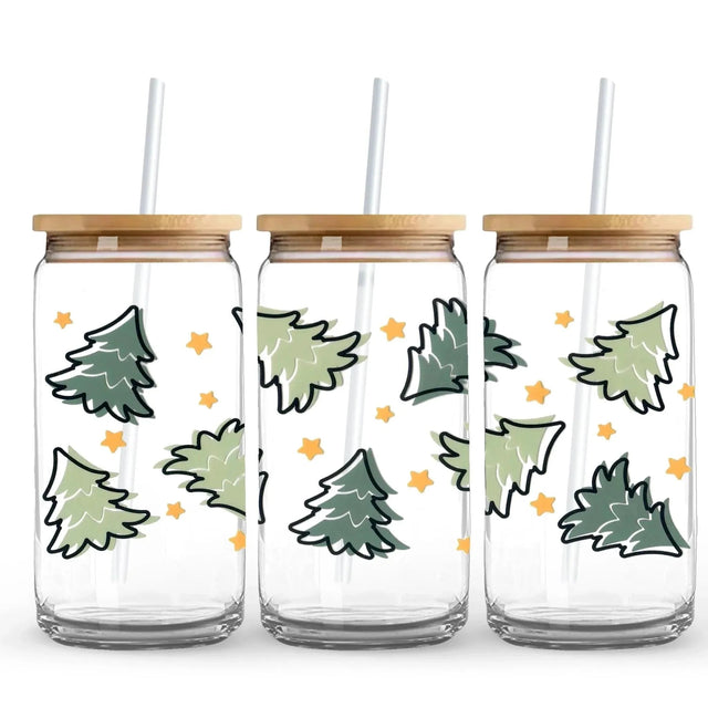 Winter Green Trees 9.7 x 4.3 UV DTF Wrap Only (Cup NOT Included) Physical DIY Craft Warehouse 
