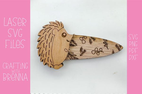 Winter Hedgehog Hair Clip Laser SVG File SVG Crafting With Brenna 