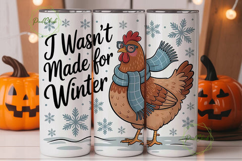 Winter Hen 20oz Tumbler Wrap Sublimation PixelChick 