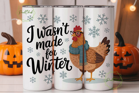 Winter Hen 20oz Tumbler Wrap Sublimation PixelChick 