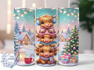 Winter Highland Cows 20oz Tumbler, Winter Highland Cows, Highland Cow Tumbler, Highland Cow PNG, Winter Cow Tumbler, 20oz Tumbler Wrap, Highland Cow Wrap, Winter Tumbler PNG Sublimation ToriDesigns 