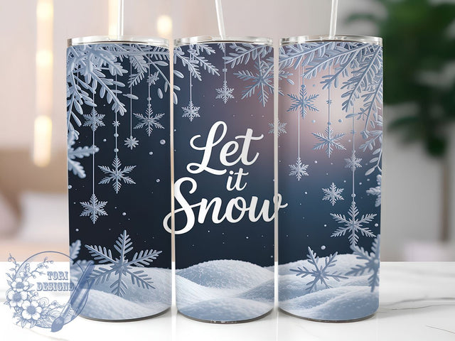 Winter Holiday Snowflake Tumbler, Let It Snow Wrap, Christmas Snowflake Sublimation, 20oz Holiday Tumbler, Festive Snowflake Art, Whimsical Winter Mug, Cute Christmas Cup Sublimation ToriDesigns 