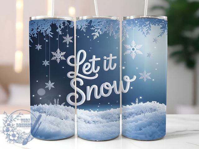 Winter Holiday Snowflake Tumbler, Let It Snow Wrap, Christmas Snowflake Sublimation, 20oz Holiday Tumbler, Festive Snowflake Art, Whimsical Winter Mug, Cute Christmas Cup Sublimation ToriDesigns 