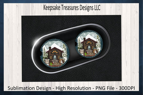 Winter Holly Jolly 20oz Straight Tumbler Wrap and Car Coaster Set, Sublimation PNG Printable, Digital Download Sublimation Keepsake Treasures Designs LLC. 