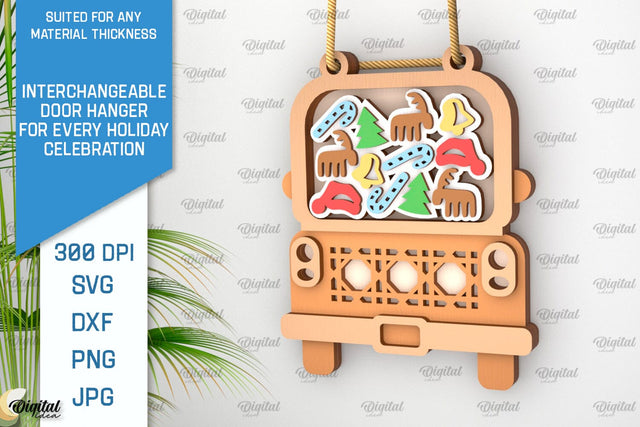 Winter Interchangeable Decor Laser Cut. Merry Christmas SVG SVG Evgenyia Guschina 