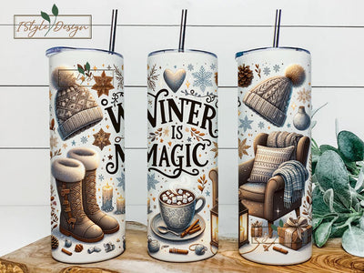 Winter is Magic 0 Oz Skinny Tumbler Sublimation Design Sublimation iStyleDesign 