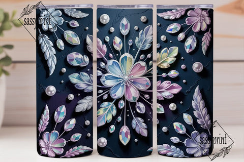 Winter Jewel Floral 20oz Tumbler Wrap Sublimation sassyprint 