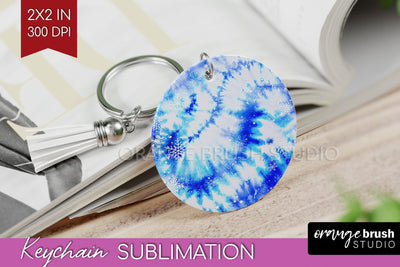 Winter Keychain PNG, Tie Dye Keychain Sublimation Sublimation OrangeBrushStudio 