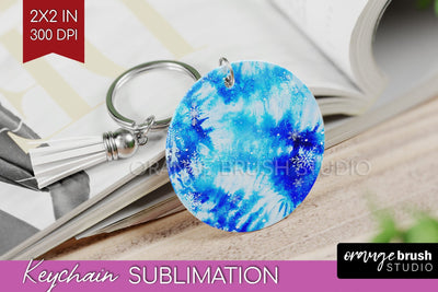 Winter Keychain PNG, Tie Dye Keychain Sublimation Sublimation OrangeBrushStudio 