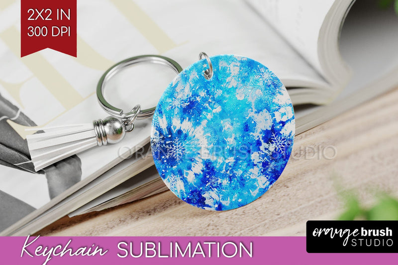 Winter Keychain PNG, Tie Dye Keychain Sublimation Sublimation OrangeBrushStudio 