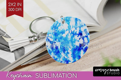 Winter Keychain PNG, Tie Dye Keychain Sublimation Sublimation OrangeBrushStudio 