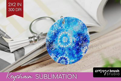 Winter Keychain PNG, Tie Dye Keychain Sublimation Sublimation OrangeBrushStudio 