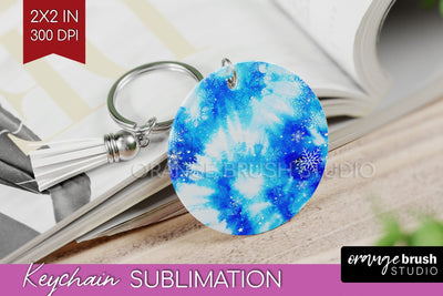Winter Keychain PNG, Tie Dye Keychain Sublimation Sublimation OrangeBrushStudio 