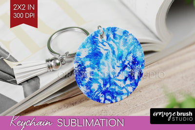 Winter Keychain PNG, Tie Dye Keychain Sublimation Sublimation OrangeBrushStudio 
