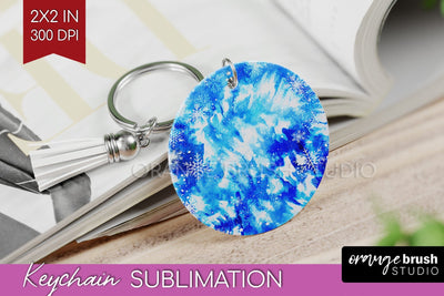 Winter Keychain PNG, Tie Dye Keychain Sublimation Sublimation OrangeBrushStudio 