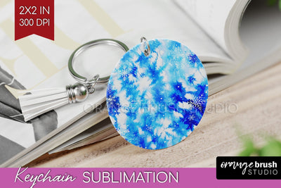 Winter Keychain PNG, Tie Dye Keychain Sublimation Sublimation OrangeBrushStudio 