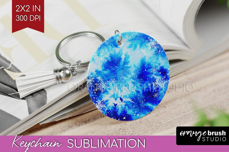 Winter Keychain PNG, Tie Dye Keychain Sublimation Sublimation OrangeBrushStudio 