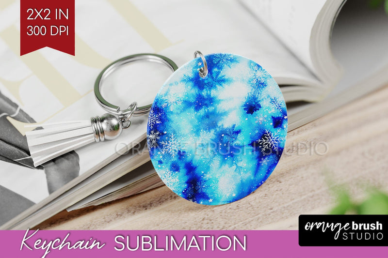 Winter Keychain PNG, Tie Dye Keychain Sublimation Sublimation OrangeBrushStudio 