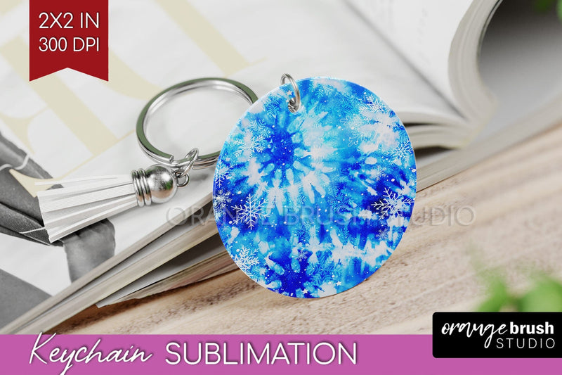 Winter Keychain PNG, Tie Dye Keychain Sublimation Sublimation OrangeBrushStudio 