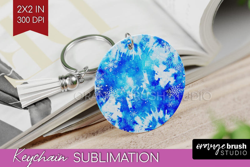 Winter Keychain PNG, Tie Dye Keychain Sublimation Sublimation OrangeBrushStudio 
