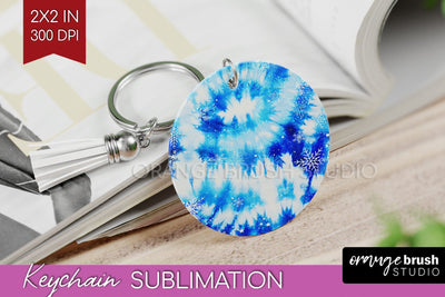 Winter Keychain PNG, Tie Dye Keychain Sublimation Sublimation OrangeBrushStudio 
