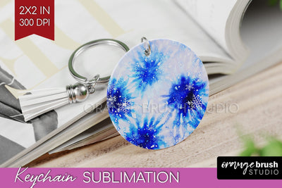 Winter Keychain PNG, Tie Dye Keychain Sublimation Sublimation OrangeBrushStudio 