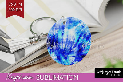 Winter Keychain PNG, Tie Dye Keychain Sublimation Sublimation OrangeBrushStudio 